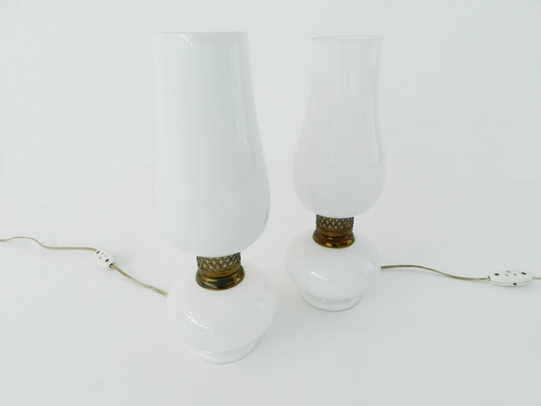 Pair of glass table lamps