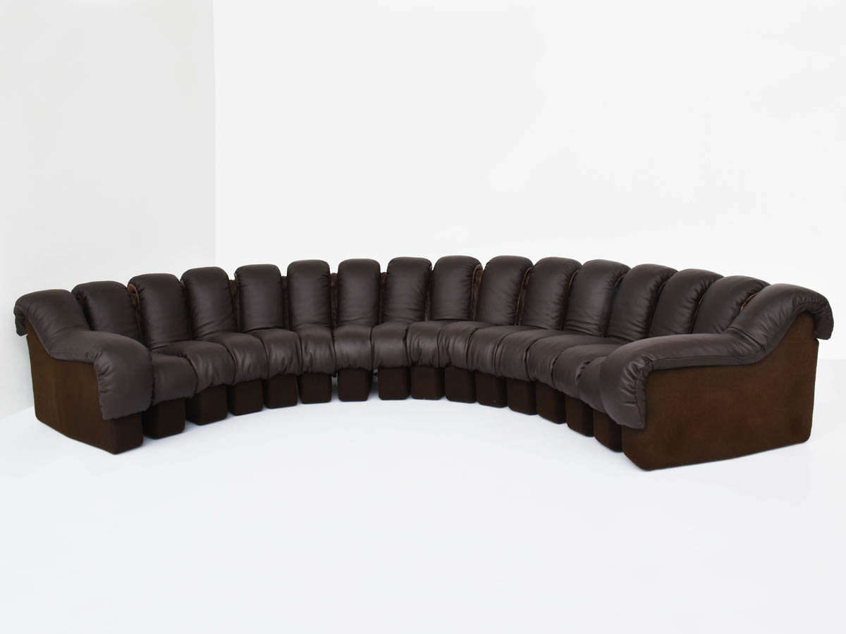 Serpentone sofa mod. DS-600 Organic in Deep Chocolate Leather