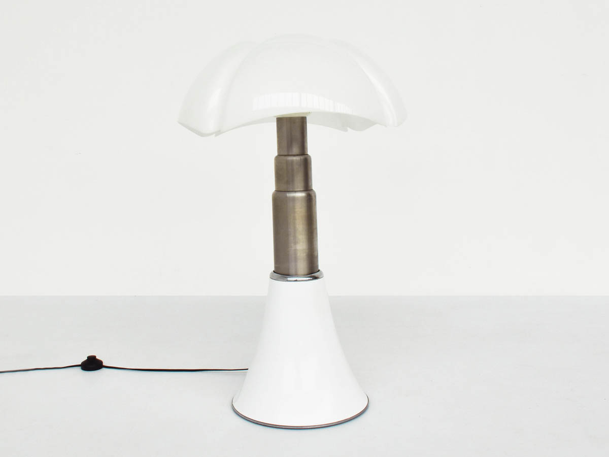 Grande lampada da terra - altezza regolabile - mod. Pipistrello bianco