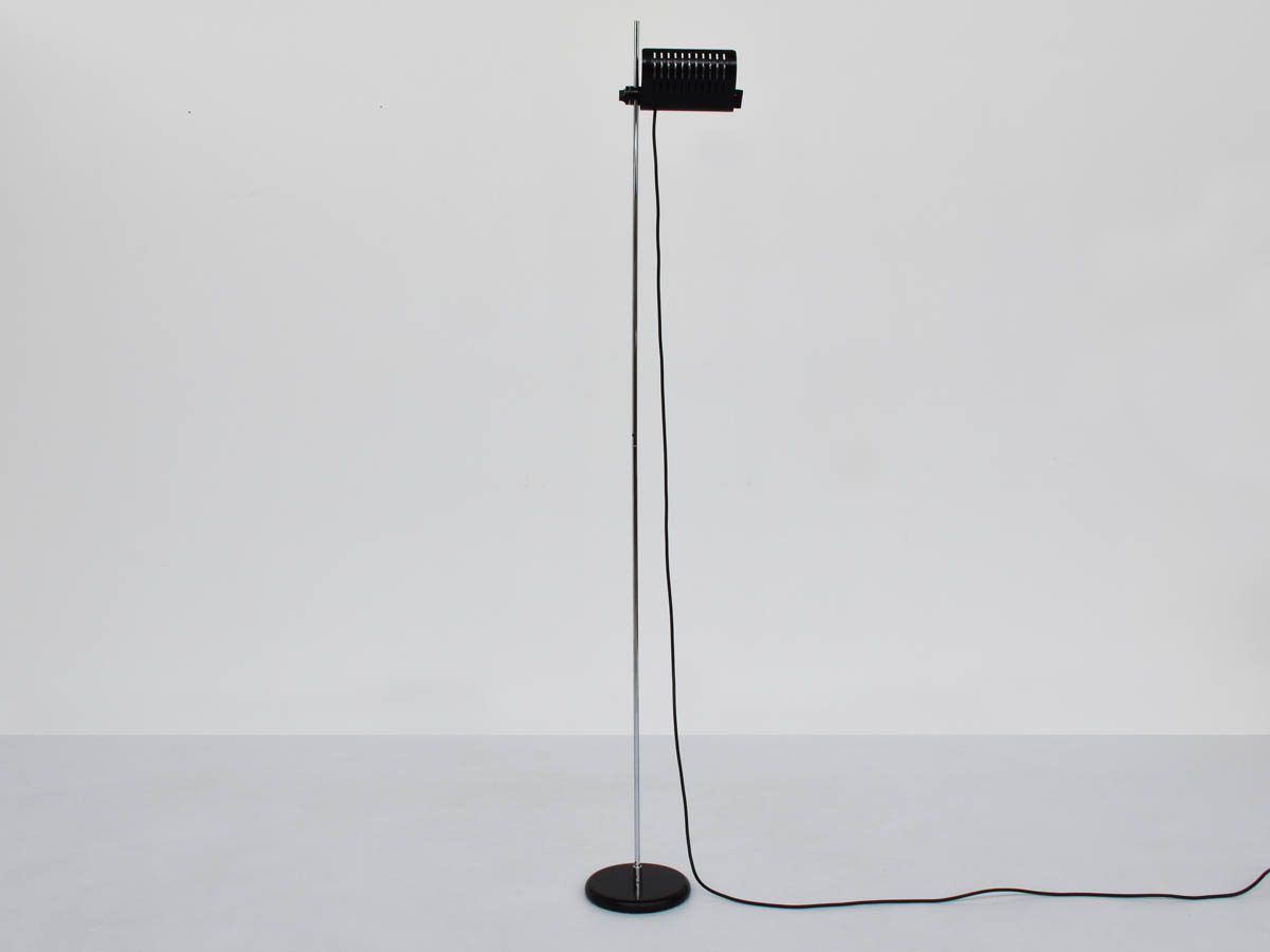 Adjustable Floor Lamp mod. Alogena 626, Black Lampshade