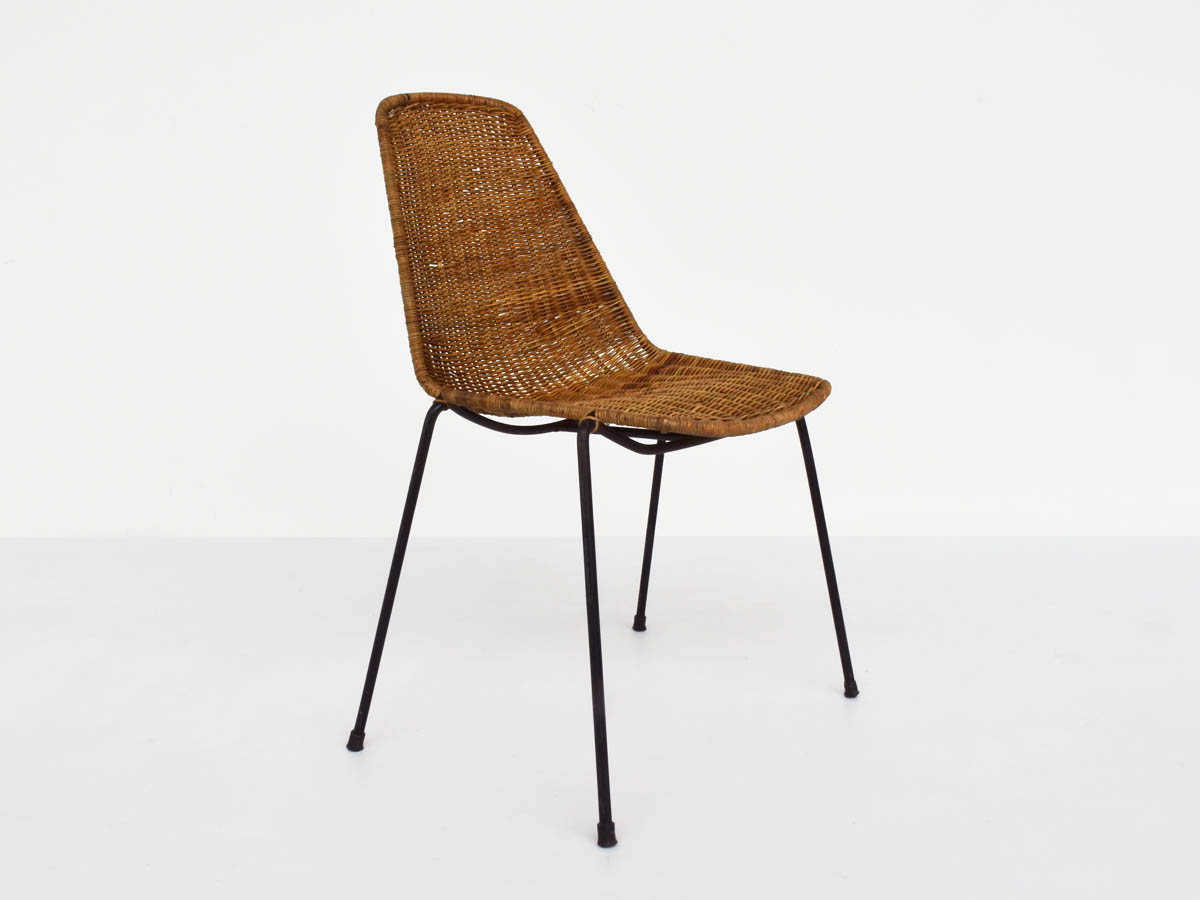 Chaise simple en rotin tressé mod. Basket