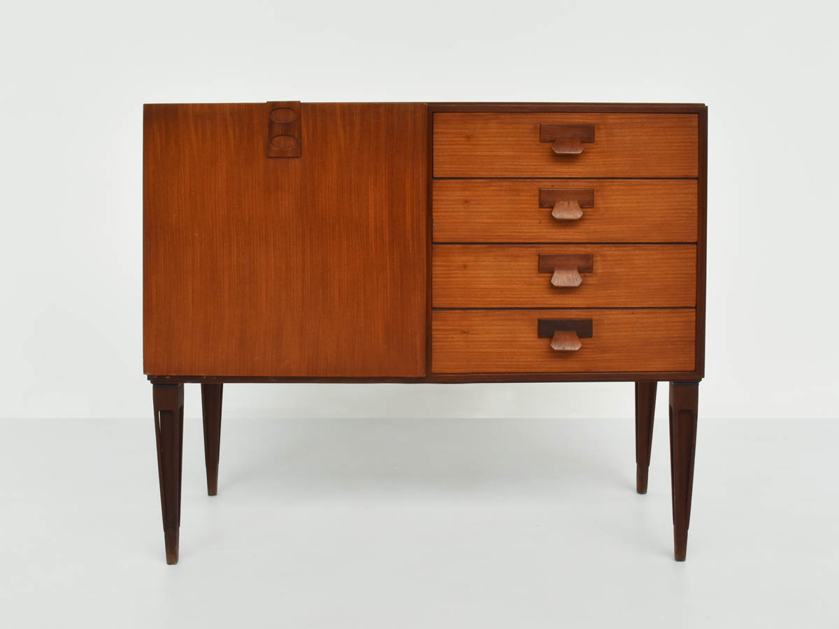 Small Drawer Bar Cabinet with Sculptural Legs