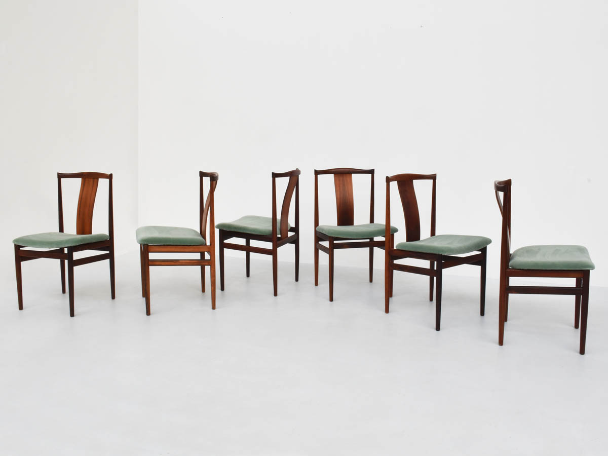 6 Elegant Danish chairs in rosewood