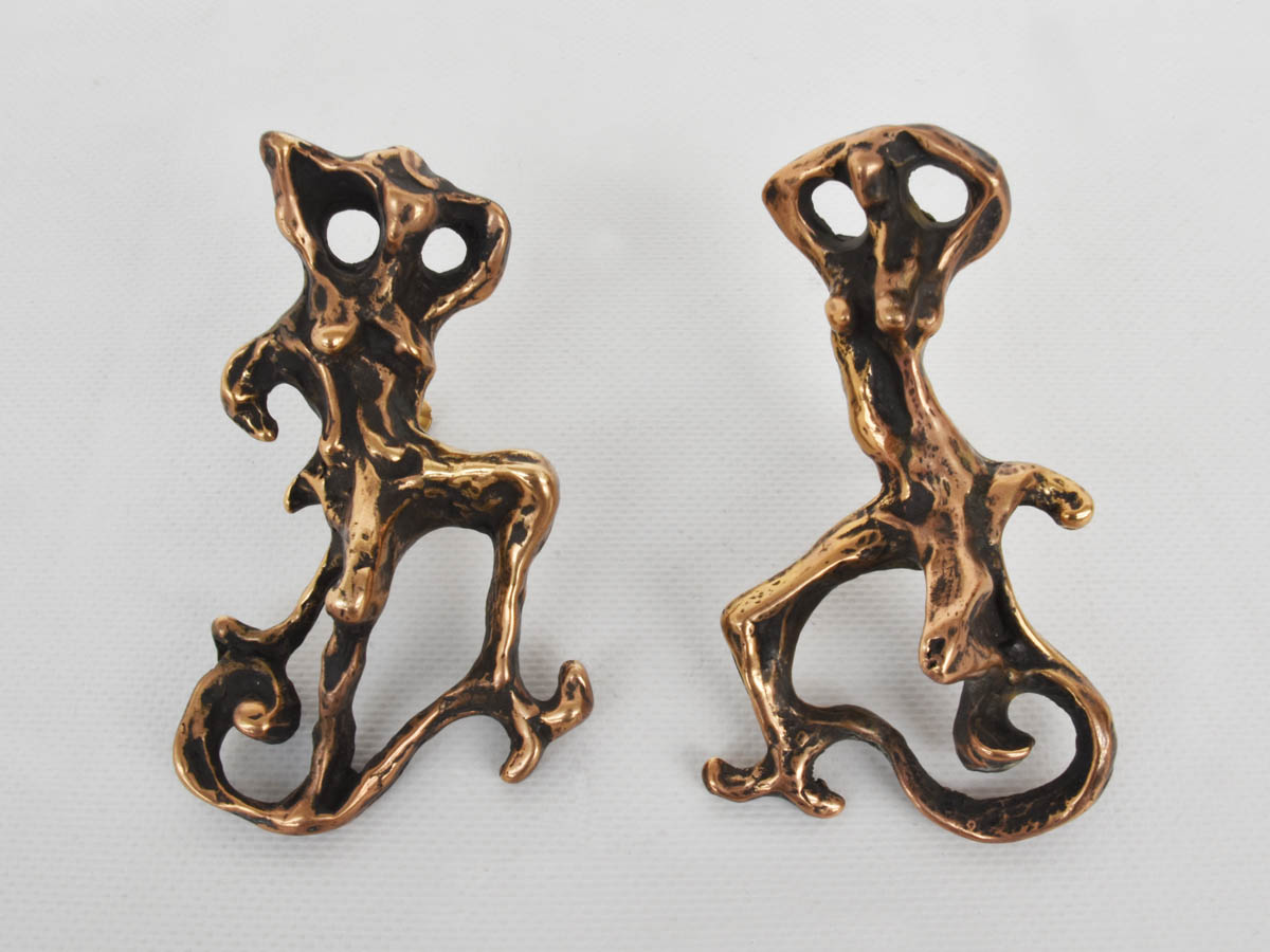 „Concetto Spaziale“ Griffe, Skulpturen aus Bronze