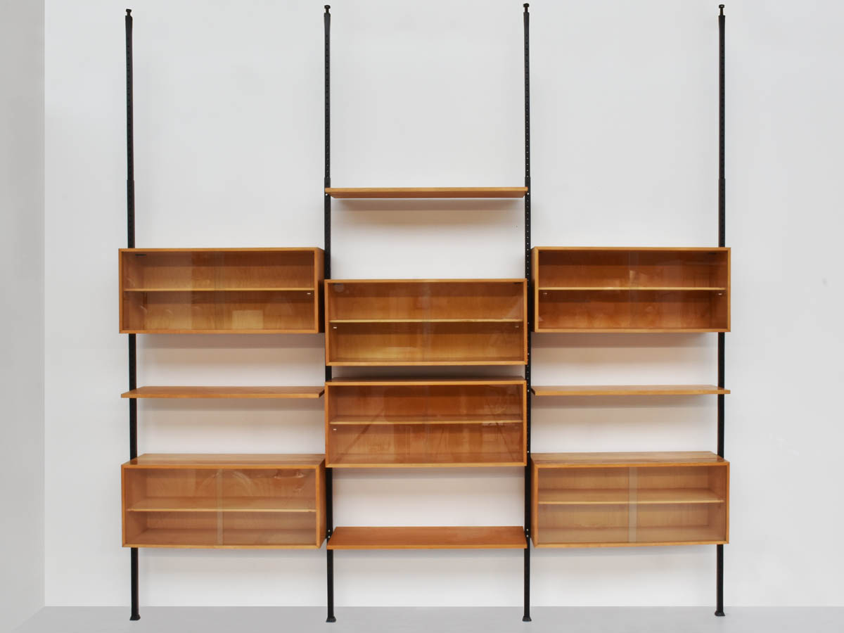 Großes freistehendes modulares Bücherregal, HT von 248 bis 310 cm