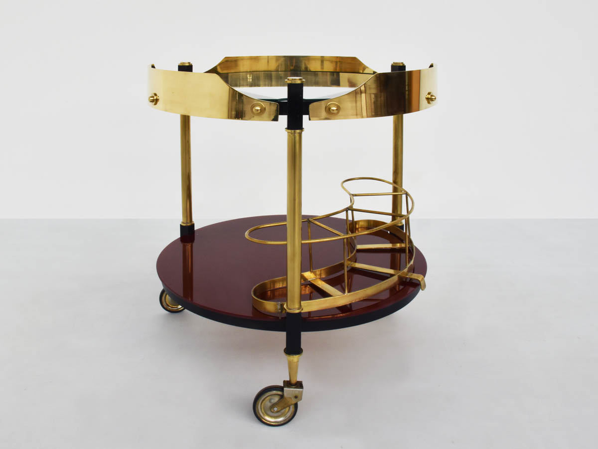 Magnificent brass and glass serving bar table