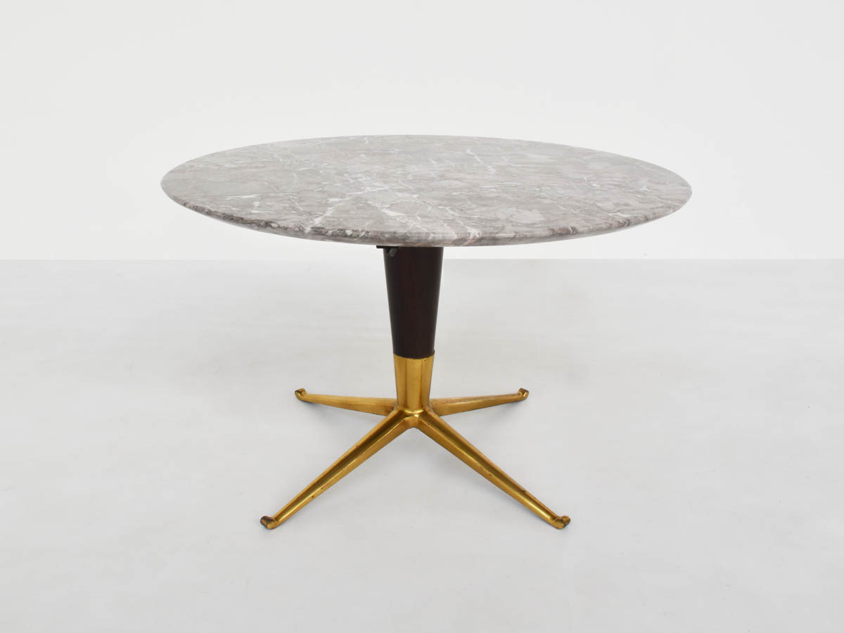 Elegant coffee table in brass and Mondragone marble